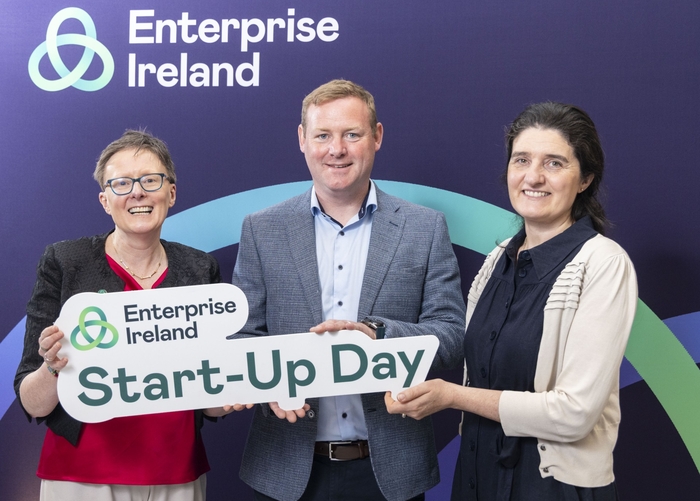 Photo taken at the Enterprise Ireland Start-Up Day 2025, May 7, Aviva Stadium Dublin features Galway based High Potential Start-up company, AVeta Medical Limited, CEO, Brian Ledwith, Maria Jennings, Senior Client Adviser, Lifesciences and Healthtech Department, Enterprise Ireland and Majella Maher, Regional Manager, Enterprise Ireland West Regions team.