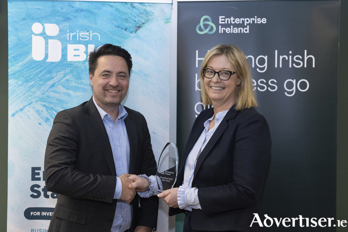 Lisa Kleiner, Nibbed, pictured receiving her award at the EI Prep4Seed Investor Day. 
Picture by Shane O'Neill, Coalesce.