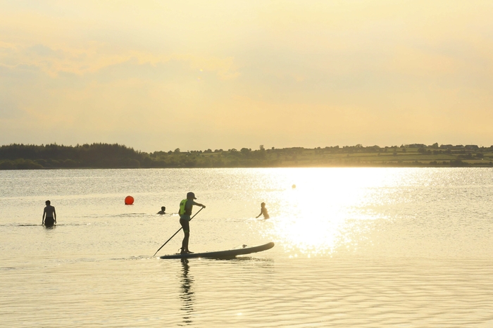 Paddle boarder enjoying the sunshine at Loughrea Lake. 
Photo: Mike Shaughnessy.