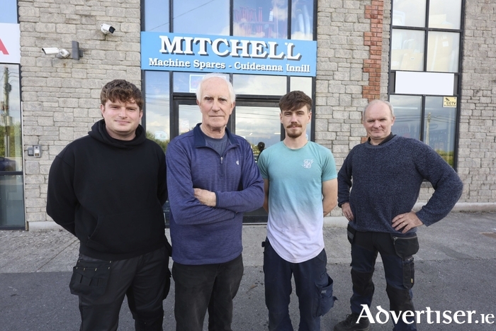 Padraig Mitchell, John Mitchell, Conor Kelly and Alan Moran ( manager) of Michelle Machine Spares, Loughrea. Photo: Mike Shaughnessy.