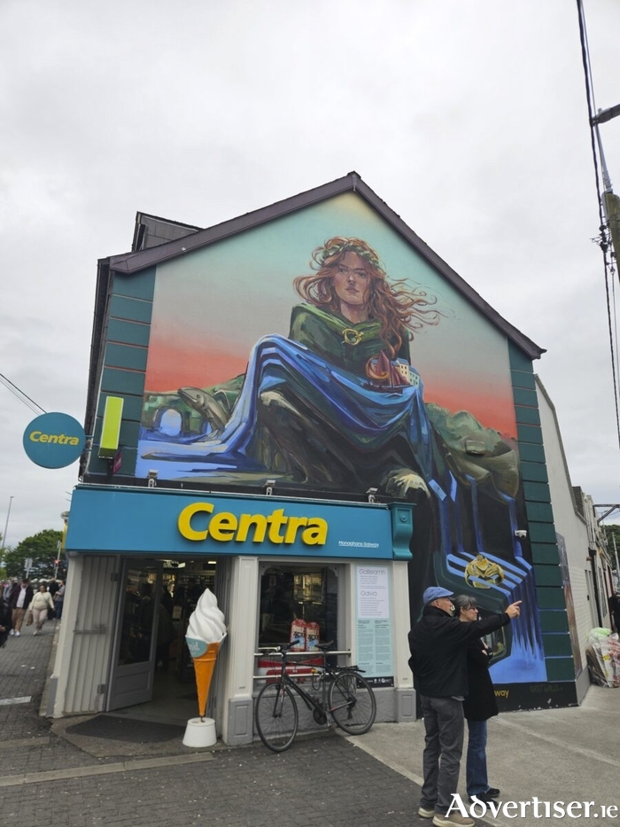'Galvia' by Marcus O’Connor, on the gable of Monaghan's (formerly McGuire's) shop on Raven Terrace, supported by the the City Council's Arts Office .