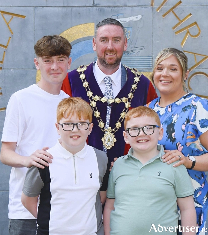 Mayor Mike Cubbard with his family: Karen, Ryan, Ben and Adam. (Photo: Mike Shaughnessy)