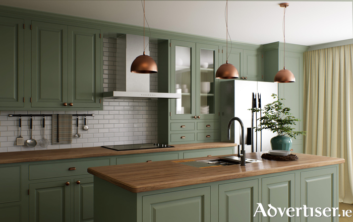 Kitchen cabinets painted in Ralston Glade Pro Matt.