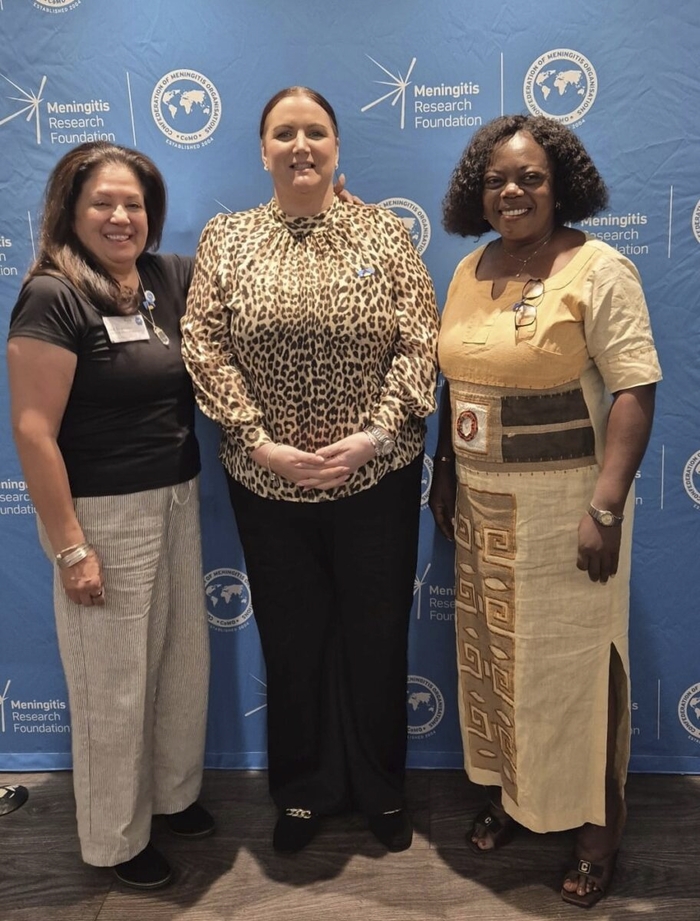 Pictured at the conference are Patsy Schanbaum - Americas regional coordinator, Siobhan Carroll - ACT for Meningitis, and Rhoda Omorodion -Africa regional coordinator.