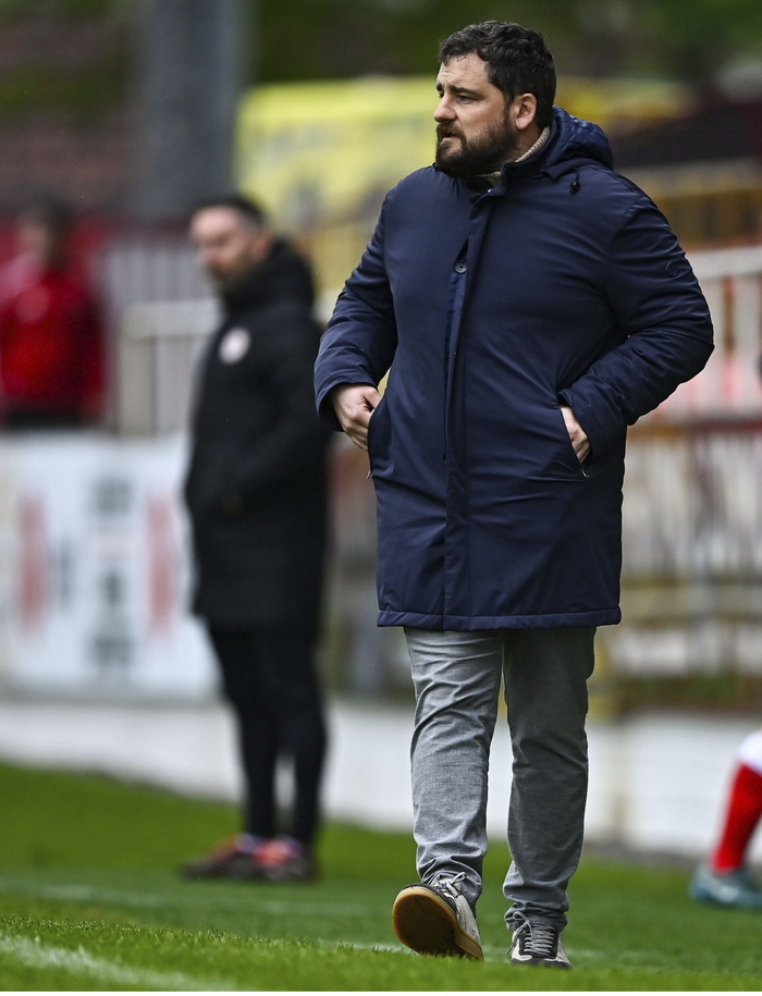 Galway United manager Phil Trill during the SSE Airtricity Women's Premier Division match between Sligo Rovers and Galway United at The Showgrounds in Sligo. (Photo by Tyler Miller/Sportsfile).