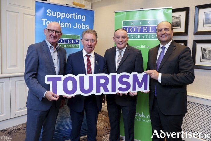 Hoteliers from across the country recently met with TDs and Senators to discuss the key challenges facing Irish tourism and the necessary measures the Irish Hotels Federation is calling for to ensure the successful long-term development of Ireland’s largest indigenous industry, supporting over 270,000 livelihoods. Pictured (l-r):  John Ryan, The Ardilaun Hotel; Peter Roche, TD; Padraig Nolan, Chair IHF Galway Branch and Michael Magner, President IHF. Photo: Maxwell Photography