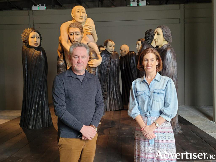 Pictured are Minister Naughton with John Crumlish, CEO Galway International Arts Festival, at the Galway International Arts Festival Gallery to the rear of the GPO on Eglinton Street, the site of the new development.
