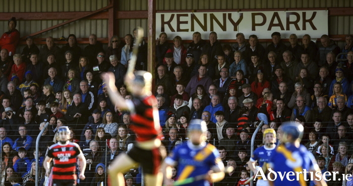 Spectators watch on during the Galway County Senior Club Hurling Championship final match between Cappataggle and Loughrea at Kenny Park in Athenry, Galway. (Photo by Tom Beary/Sportsfile).