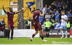 Stephen Walsh of Galway United appeals for a penalty for handball during the SSE Airtricity Men&#039;s Premier Division match between Galway United and Waterford at Eamonn Deacy Park in Galway. 
(Photo by Piaras &Oacute; M&iacute;dheach/Sportsfile)