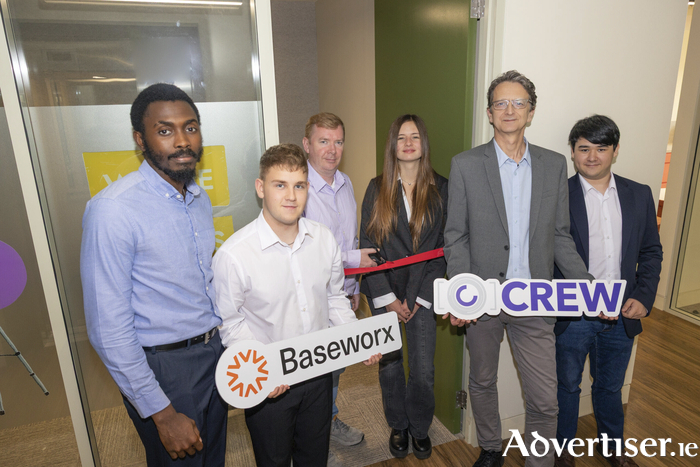 Pictured at the official launch of CREW's newest addition of it's content creation studio sponsored by Baseworx are team members; Damilola Soyemi, Adrian Sobiesierski, Keith Killilea, Zvonko Stojkov and Miguel Castantiera as well as Natalie Wozniak representing CREW.
