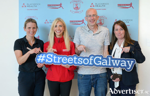 (L-R:) Megan Griffith, Blackrock Health Physiotherapist;  Catherine Thornton, Galway City Harriers Chair; Brian Bruton Streets of Galway Race Director; Evelyn Smyth, 
Blackrock Health COO.  (Photo: Richard Peyton)