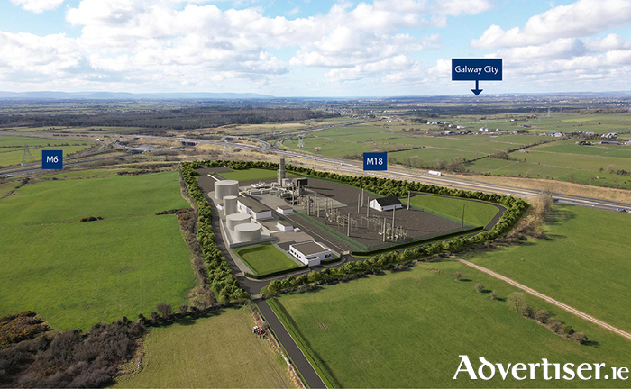 Drawings of the proposed Athenry Peaker Plant. 
Photo: Bord Gáis Energy. 