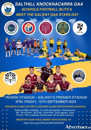 The Schools Football Blitz and Meet the Galway GAA Stars Day is set to take place at Pearse Stadium on Friday, September 19 from 5pm.
