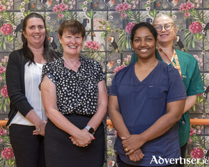 From left: Mairead Gordon, office manager, Claire Orchard, director of nursing, Cynthia Vinyon, assistant director of nursing, Katia Alves, healthcare assistant.