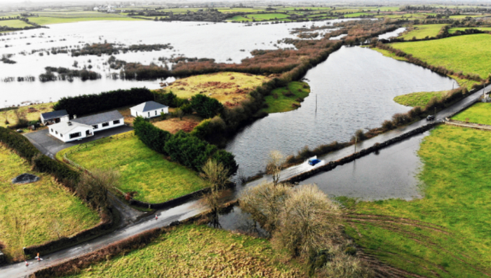 Flooded fields. Picture taken from the Gort Lowlands Relief Scheme website. 
