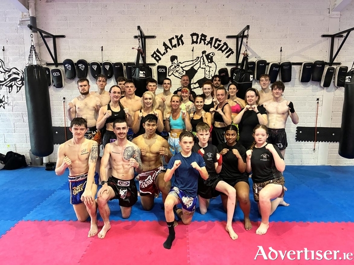 The Black Dragon fighters after their last sparring session in preparation for Saturdays big event.