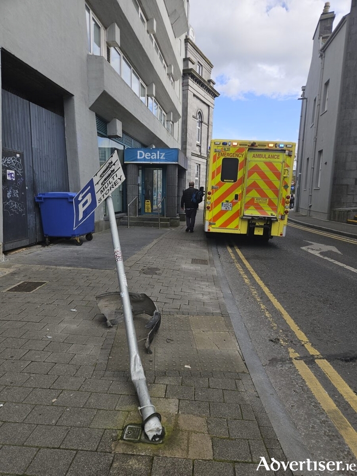 Site of the crash on Eyre Street opposite entrance of Corrib Shopping Centre