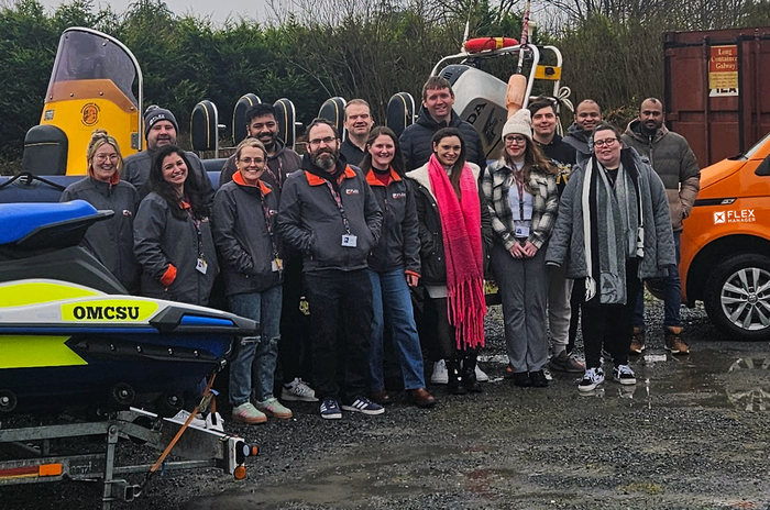 Part of the FlexManager team with the Oranmore Maree Coastal Search Unit boat and
new skies.