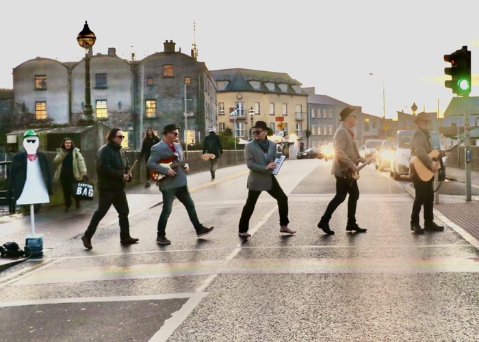 The Opacas returning from recording at London's Abbey Road studios