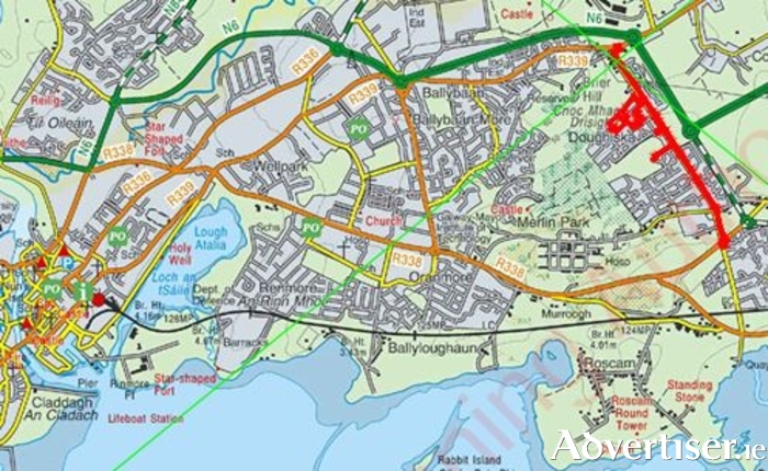 The area in red is where the first phase of heating pipes will be laid.