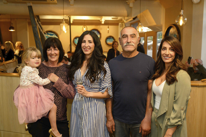 (L to R) Soraya Jalilvand (child in arms) with Siobhan Fitzmahony (Ali's wife and mother of Nuisin and Farah, Nuisin Jalilvand, Ali Jalilvand and Farah Jalilvand.