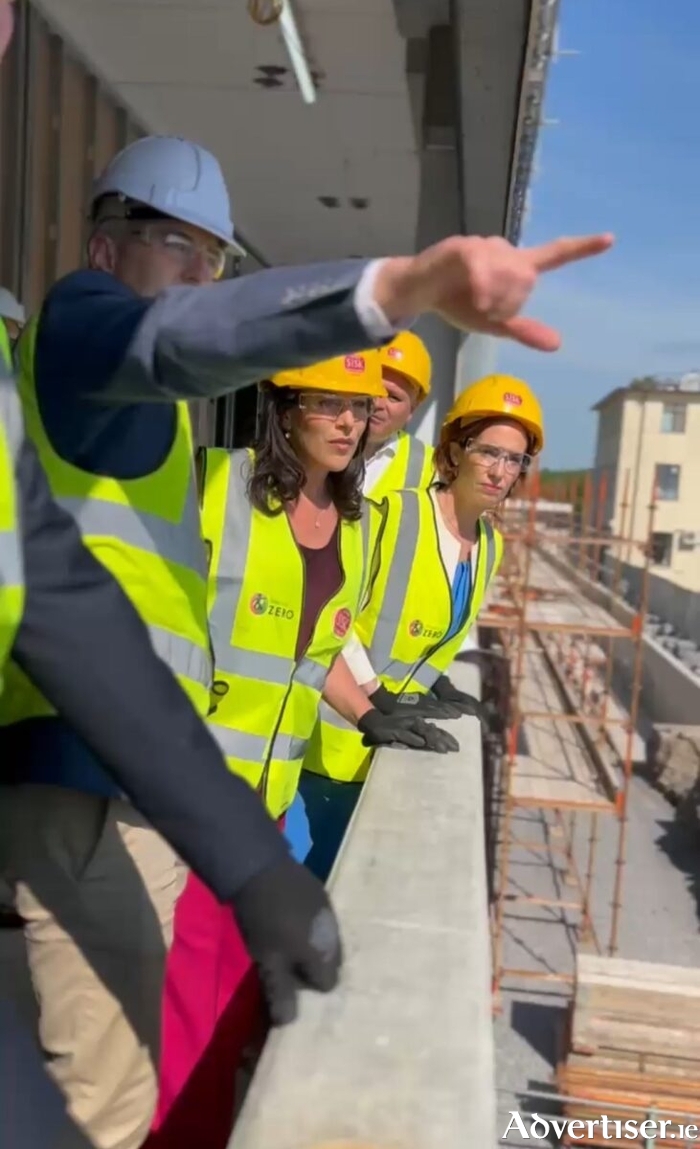 Minister Hildegarde Naughton with the Minister for Health, Jennifer Carroll McNeill, visiting the site of the new Elective Hospital in Merlin Park recently.