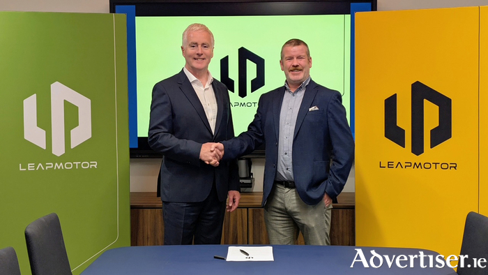 Brian Kenny, dealer principal at Kenny Galway (left) and Stephen McGrath, brand manager at Leapmotor Ireland (right).