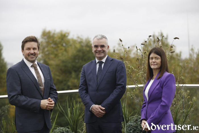 Allan Mulrooney CEO of WDC, TD Dara Calleary Minister for Rural and Community Development and the Gaeltacht, Gillian Buckley Head of Investment, WDC.