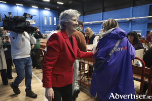 President-elect Catherine Connolly pictured at the Galway West count centre at Galway Lawn Tennis Club in the last few hours before her life changed forever last Saturday. She will be inaugurated as Ireland&#039;s tenth president on November 11. Photo: Emilija Jefremova