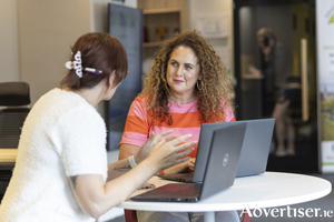 Niamh Creaven Connaughton (left) and Honoria Mitchell Black of Araya Business &amp; Marketing Solutions, at Ballinasloe Enterprise Hub.