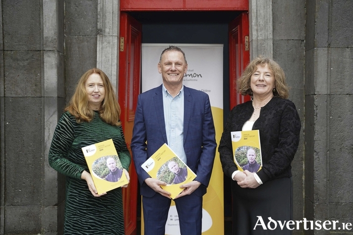 At the launch of Galway Simon’s 2024 Annual Impact Report: Carol Baumann CEO Galway Simon, Eddie Mullins CEO Merchants Quay Ireland and Karen Feeney Head of Services Galway Simon. 
Photo by Boyd Challenger.