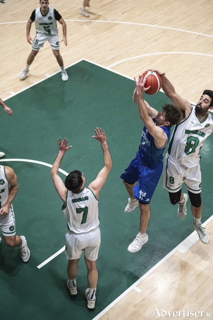 Aitor Perez and Patrick Lyons in action for Maigh Cuilinn last season. (Photo: Pat Shanahan)