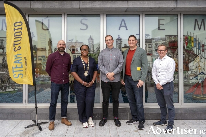 Pictured at the event are Damien Donnellan, Galway City Museum; Councillor Helen Ogbu, Galway City Council; Adam Stoneman, Galway City Museum; Ben Steele, Liberty IT and Brian Barrett, Galway City Council
