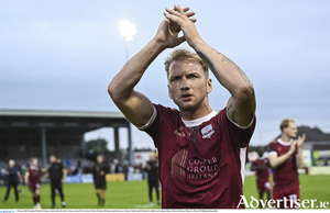 Stephen Walsh of Galway United after his side&#039;s victory in the SSE Airtricity Men&#039;s Premier Division match between Galway United and St Patrick&#039;s Athletic at Eamonn Deacy Park in Galway. (Photo by Piaras &Oacute; M&iacute;dheach/Sportsfile)