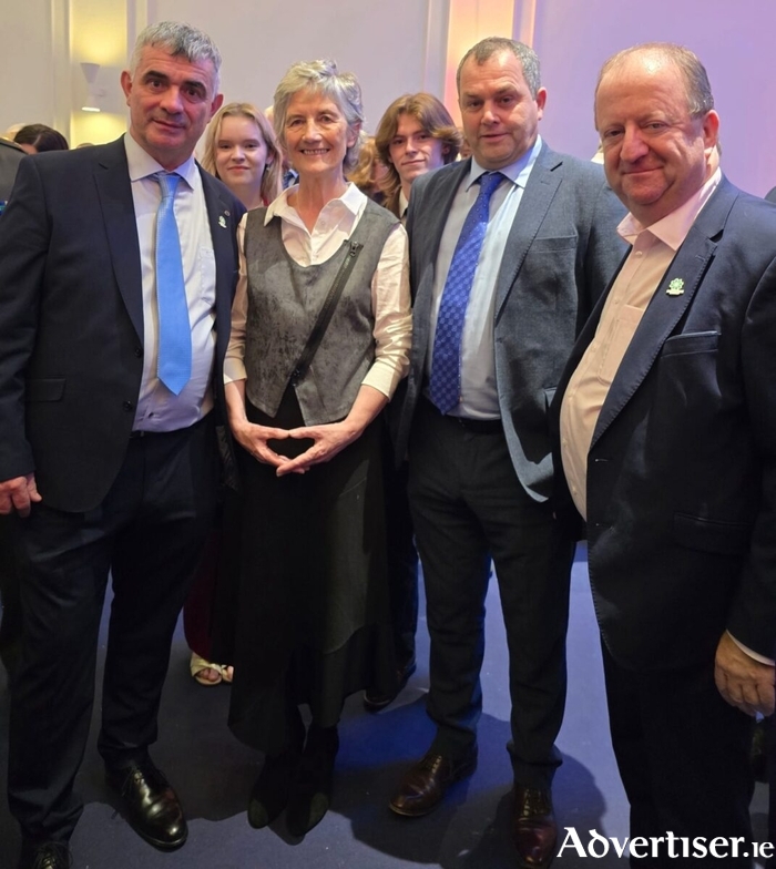 Richard O Donoghue TD, President Connolly, Cllr Thomas, and Michael Collins TD in Dublin Castle.