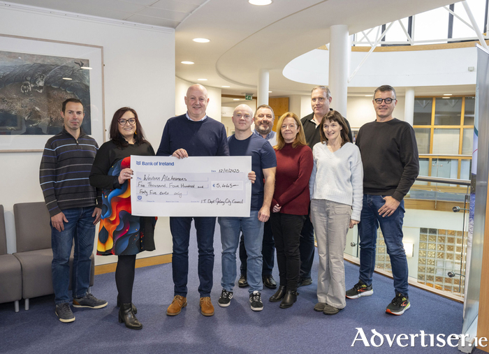 Vincent David, Elaine Naughton, Pat Holmes CEO, Western Alzheimers, David Ryan, Damien Stewart, Lisa Morgan, Damien Brennan, Philomena Jaques, Jonathan Corcoran. Photo: Andrew Downes.