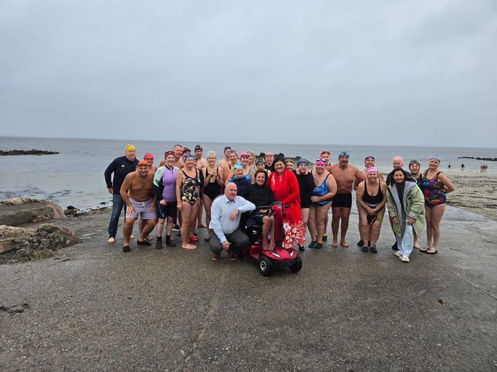 The gentle swimmers with  Deputy Noel Grealish and Deirdre Keaney Cunningham from Galway City Council. 