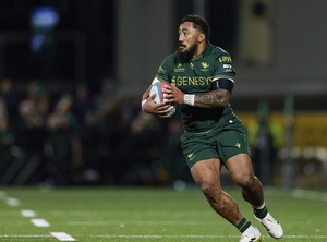 Bundee Aki of Connacht during the United Rugby Championship match between Connacht and Vodacom Bulls at Dexcom Stadium in Galway. (Photo by Thomas Flinkow/Sportsfile).