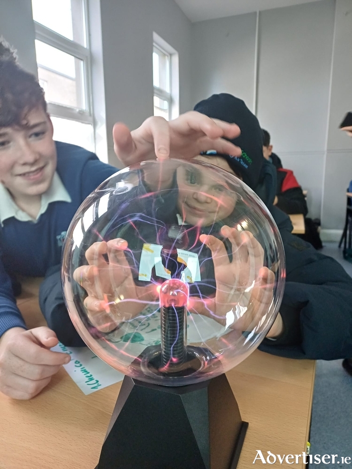 Students from Archbishop McHale College, Tuam, at the Green Schools’ Energy Workshop, supported by EirGrid.