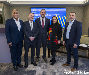 Saab Khan, CIO of LGMA, Leonard Cleary Chief Executive Galway City Council, Simon McCabe, Chairperson , Elaine Naughton Head of ICT &amp; Digital, Galway City Council and Mehai Bilauca CIO Galway County Council at the Heads of Information Systems Annual Conference 2025 in the Galmont Hotel in Galway City. Photo:Andrew Downes, xposure