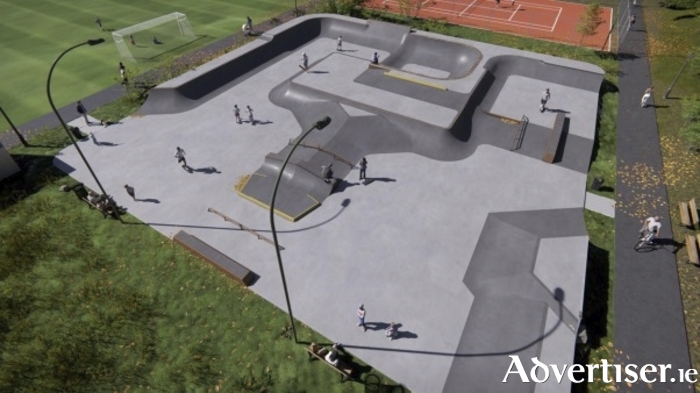 Design drawing of the new Doughiska Skate Park