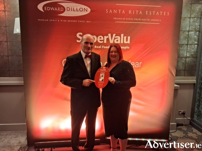 Ciarán and Joanna from Fay's SuperValu pictured at the recent Off Licence of the Year Awards 2025.