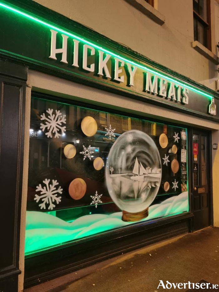 Hickey Meats Christmas shop front by @ronnydoodle_art