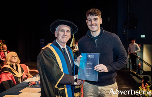 Eoin Lawless with Professor Dermot Nestor at the MIC College Awards Ceremony.