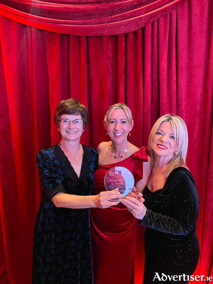 Fahy Travel won Best Touring Agent in Ireland, for the second year in a row, at the ITTN awards ceremony at the weekend. Pictured are Maura Fahy, Michelle Lyons and Annette Hynes celebrating their win.