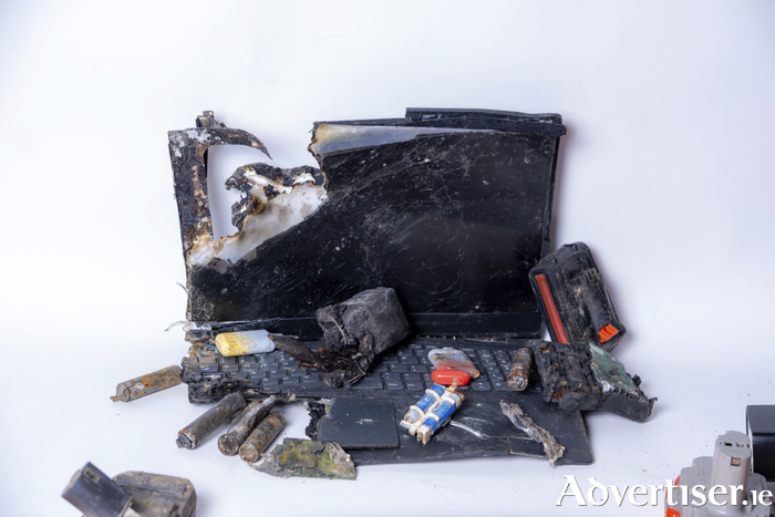 Some of the fast tech and low-quality, quickly discarded electronics found in municipal waste streams being sorted at Clean Ireland’s depot in Shannon, Co Clare. Credit Paul Corey.