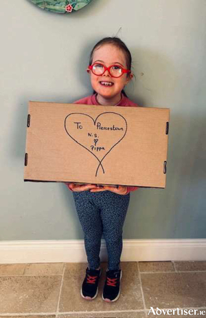 Pippa Devereux with the new laptop.