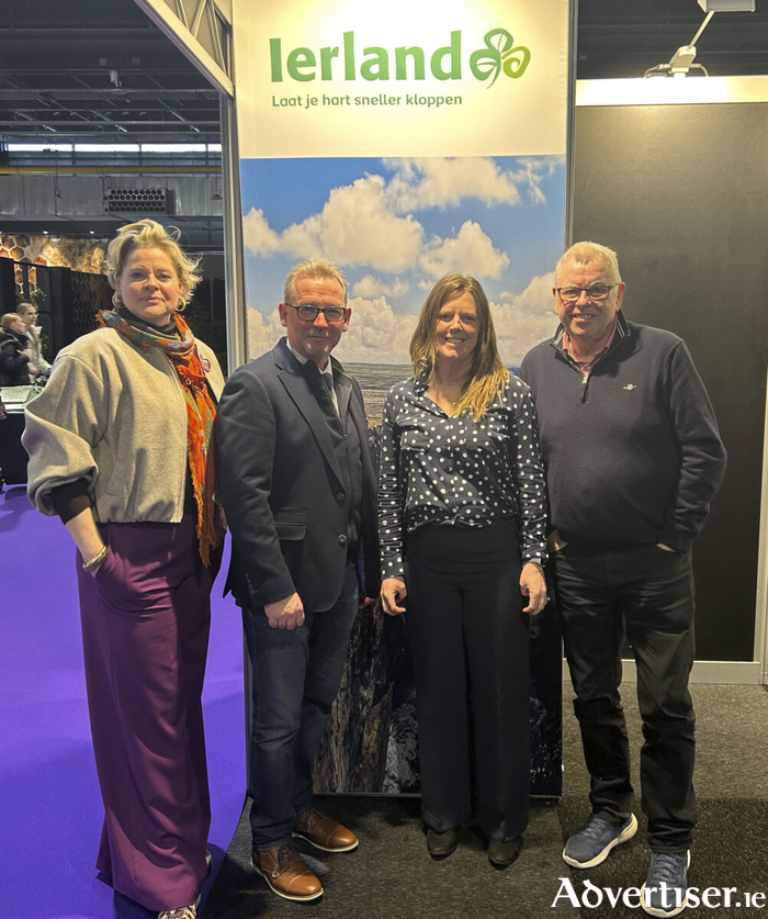 Tourism businesses from the island of Ireland are in Utrecht this week, taking part in Tourism Ireland&rsquo;s first promotion of 2026 in the Netherlands. They are attending Travel Trade Days &ndash; a two-day B2B event involving a programme of bespoke one-to-one appointments and networking sessions with Dutch and Belgian travel professionals. PIC SHOWS: Karen van der Horst, Tourism Ireland; Ronan Treacy, The Sandymount Hotel; Clare Wheatley, Real Adventures Connemara; and Gerry Lannigan, Abbey Group, at Travel Trade Days in Utrecht, The Netherlands. Pic &ndash; Tourism Ireland 