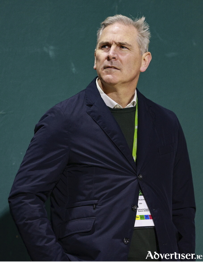 Connacht chief executive Willie Ruane during the United Rugby Championship match between Connacht and Vodacom Bulls at Dexcom Stadium in Galway. (Photo by Thomas Flinkow/Sportsfile)