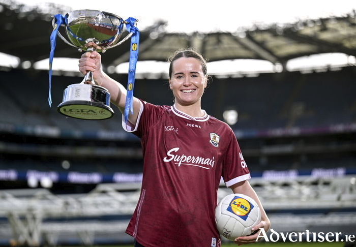 In attendance, at Croke Park in Dublin, to mark the launch of the 2026 Lidl Ladies National Football Leagues is Galway footballer Nicola Ward. (Photo by Sam Barnes/Sportsfile)